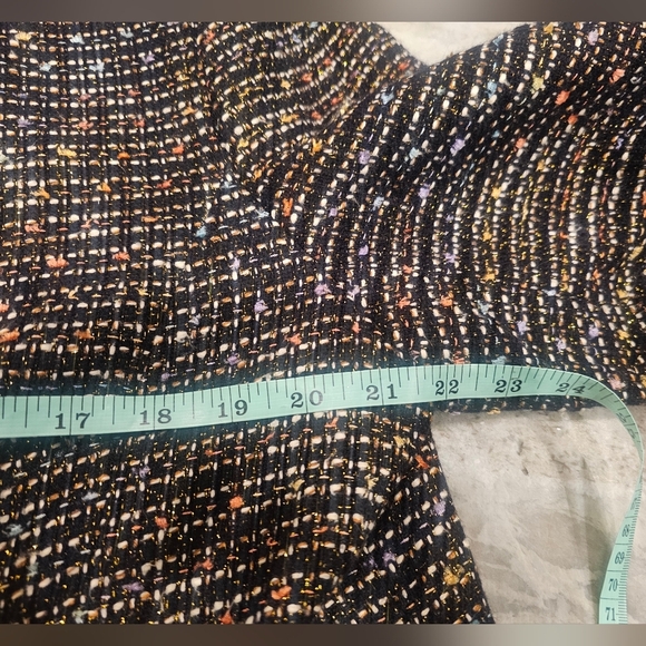 Sag Harbor Tweed Zip Jacket Size 16 Multicolor Metallic Classic Career Blazer - Picture 7 of 10